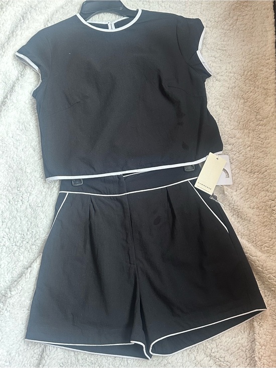 Commense Pants - New with tags Commense two-piece matching art in black with white piping